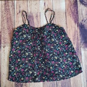 🌺Sheer Pleated  detail floral print top🌷